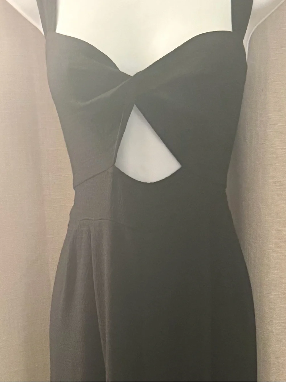 Black Twist-Front Cutout Sleeveless Wide Legged Jumpsuit